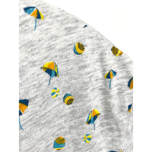 Loft Vintage Soft V Neck Shirt L Beach Umbrella Balls Vacation Summer Nautical - Picture 2 of 5